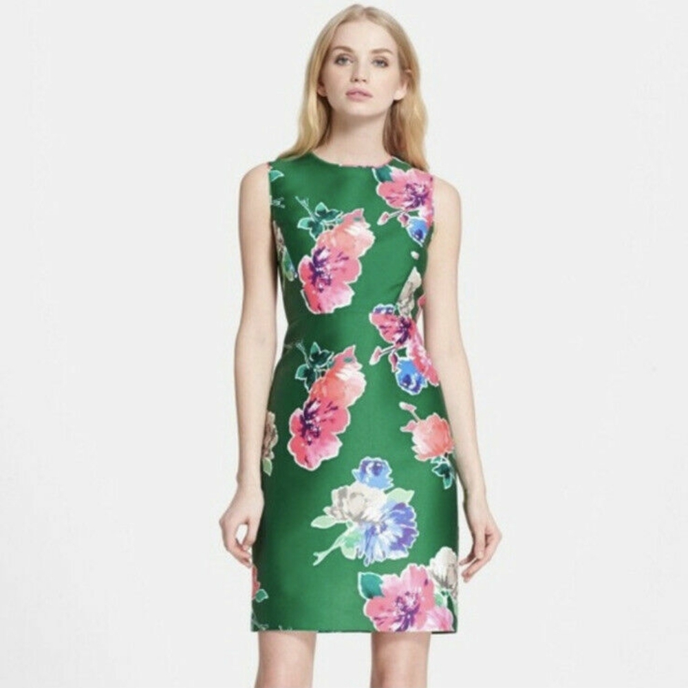 Kate Spade Della Green In Full Bloom Floral Dress